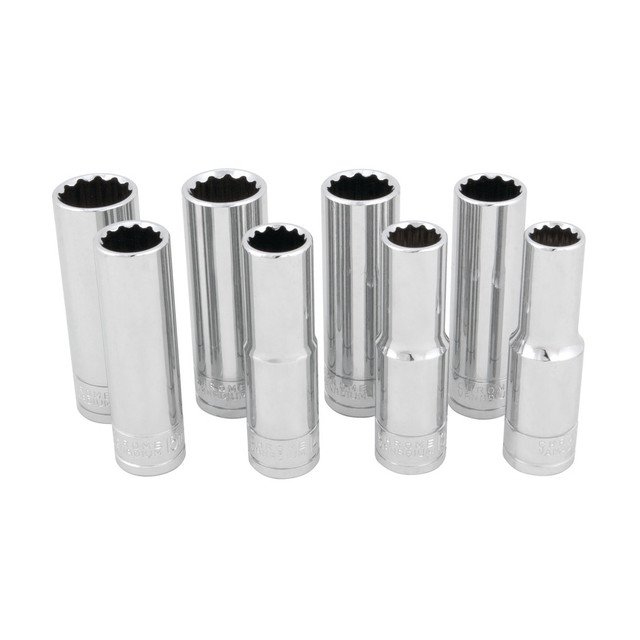 Deep Well Socket Set, 1/2 in. Drive [Metric 8-Piece, 12-Point]