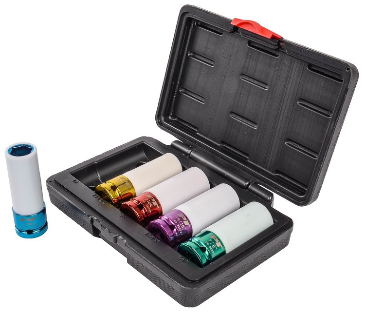 Wheel Lug Nut Impact Socket Set, 1/2 in. Drive [SAE/Metric 5-Piece]