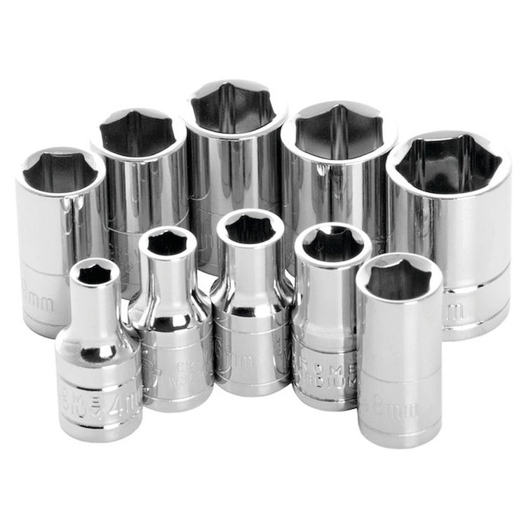 1/4 in. Drive Metric Socket Set [10-Piece, 6-Point]