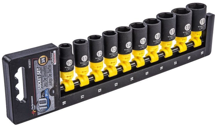 Shallow Socket Set, 3/8 in. Drive [Metric 10-Piece]