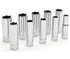 10-Piece Deep Socket Set Metric 3/8" Drive (6-Point)