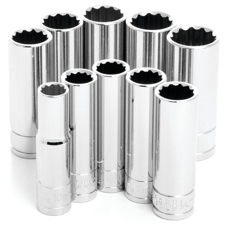 Deep Well Socket Set, 3/8 in. Drive [Metric 10-Piece, 12-Point]