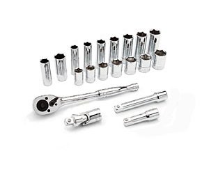 20-Piece Socket Set SAE 3/8" Drive
