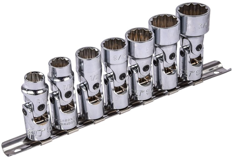 Flex Socket Set, 3/8 in. Drive [SAE 7-Piece]