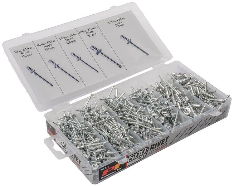 Aluminum Rivet Assortment 500 Piece