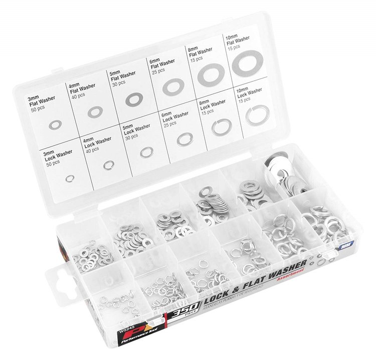 Metric Lock Washer and Flat Washer Assortment [350-piece]