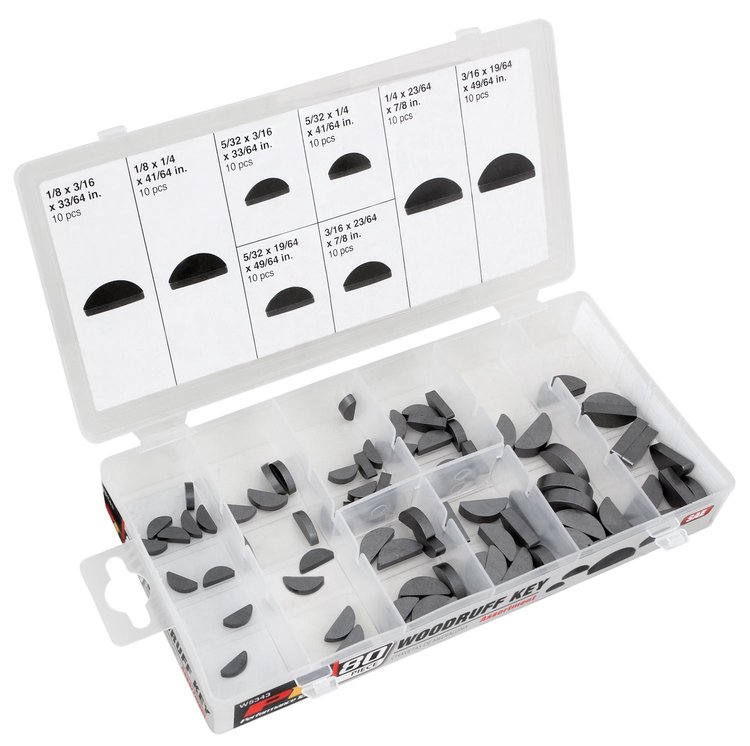 80 piece Woodruff Key Assortment SAE