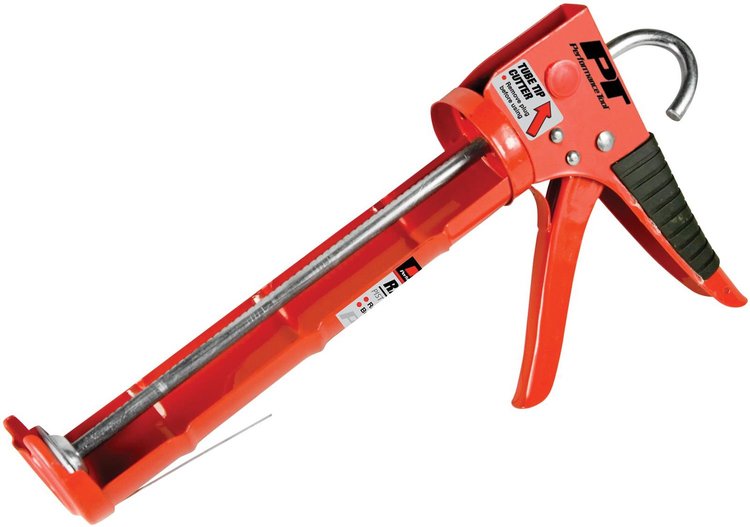 Ratchet Caulk Gun with Cutter