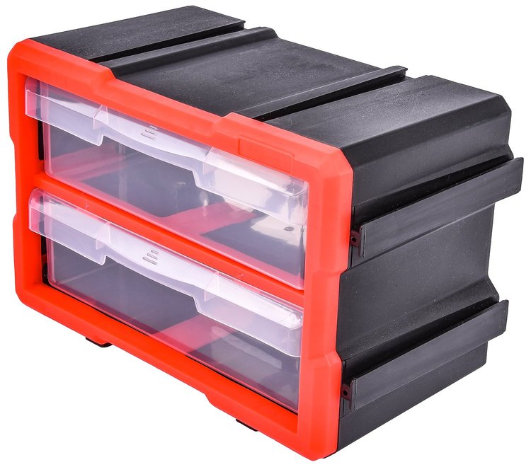 2-Drawer Interlocking Storage Bin