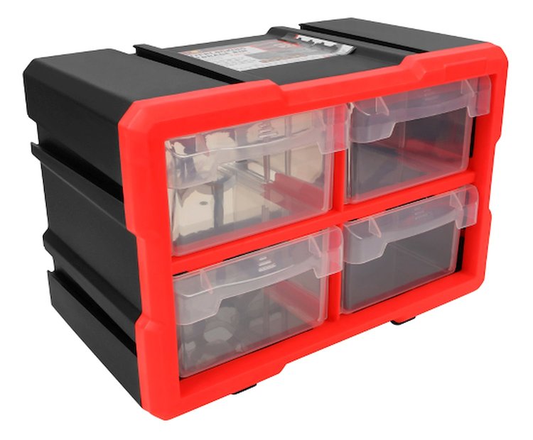 4-Drawer Interlocking Storage Bin