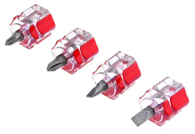 4 Piece Mini Stubby Screwdriver Set