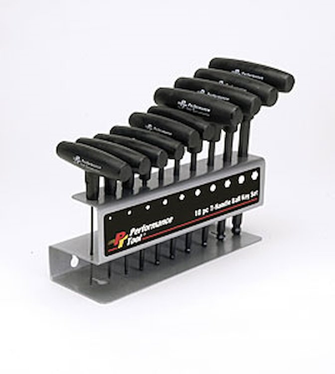 T-Handle SAE Ball End Hex Key Set 10 Pc