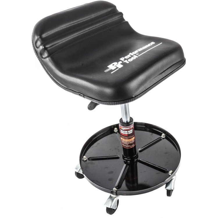Tractor Mechanics Seat Adjustable Height from 15 in. to 19 1/4 in.