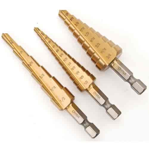 3-Piece Step Drill Bit Set