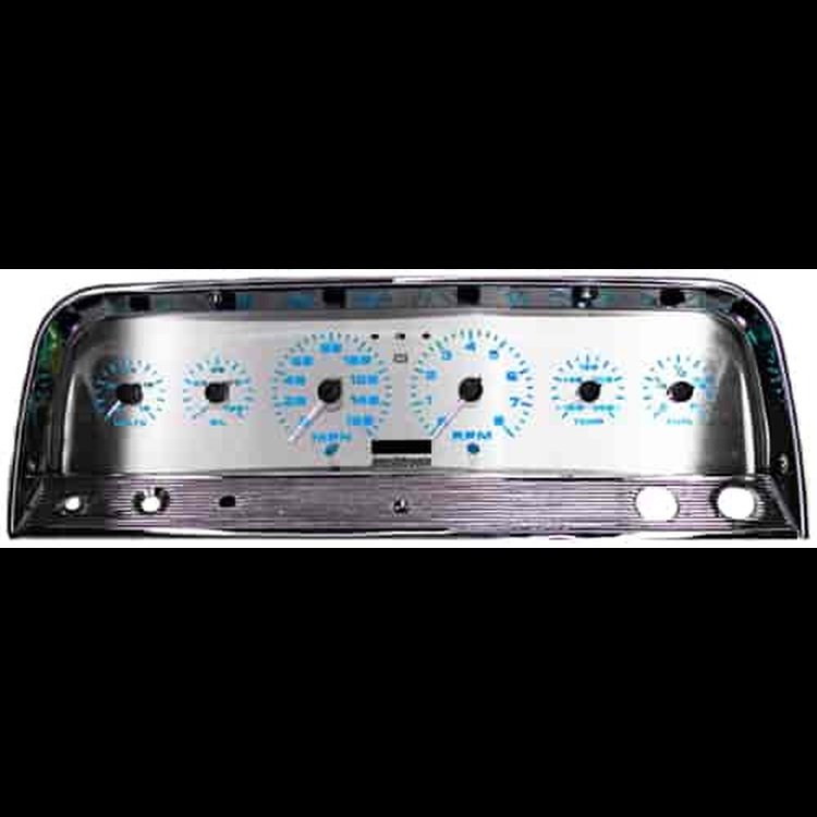 Direct-Fit 3D Analog Dash Panel for 1964-1966 Chevy Truck - Blue LED Numbers