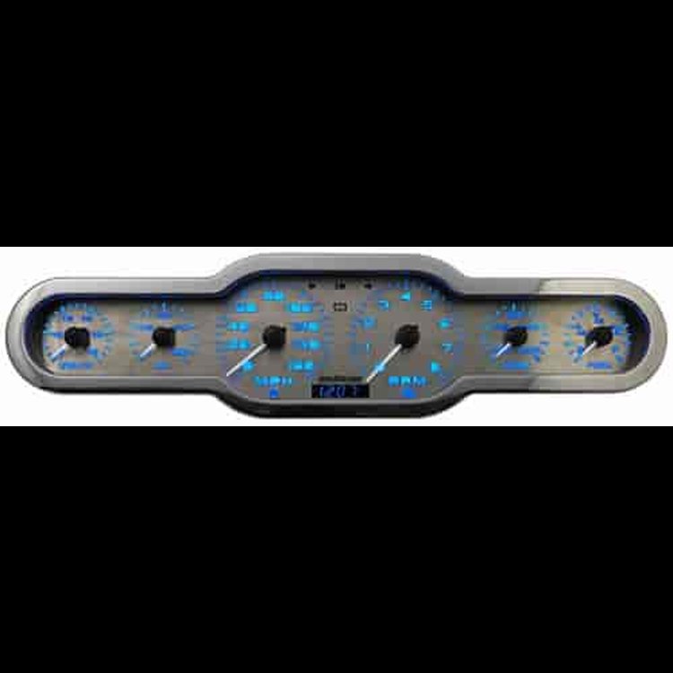 Universal 3D 6-Gauge Analog Panel Royal Blue w/White Needles