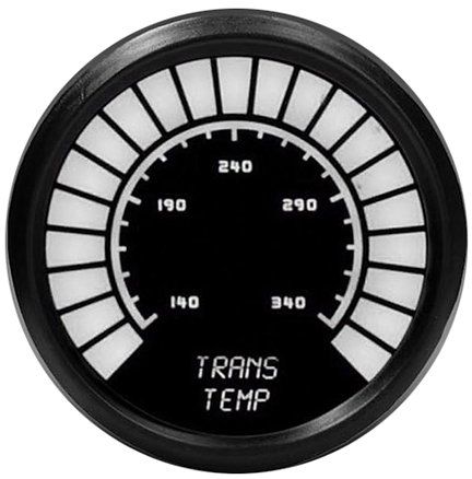 LED Analog Bar graph Transmission Temperature Gauge with Black Bezel [White]