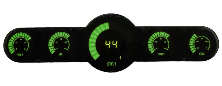 LED 5.5-Gauge Universal Analog Bar Graph Panel [Green]