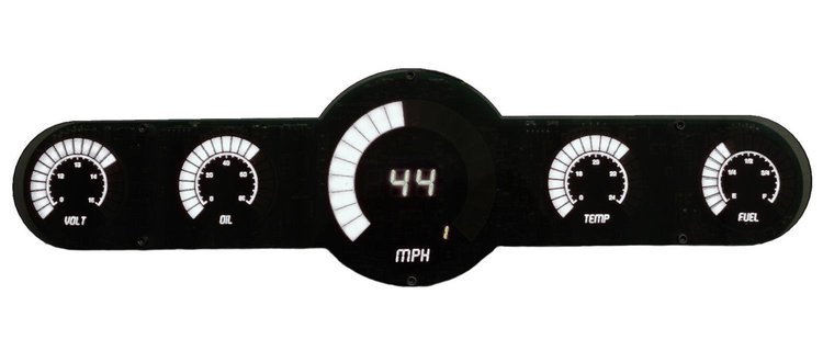LED 5.5-Gauge Universal Analog Bar Graph Panel [White]