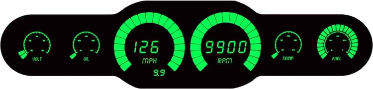 LED 6-Gauge Universal Analog Bar Graph Panel [Green]