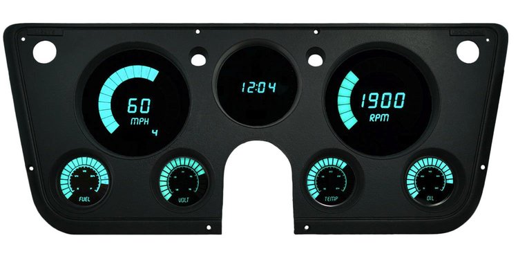 BG6003T Teal LED Digital Bargragh Gauge Panel 1967-1972 GM C/K Pickup Trucks