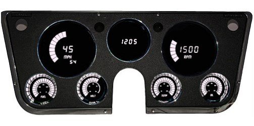 White LED Digital Bargragh Gauge Panel 1967-1972 GM C/K Pickup Trucks