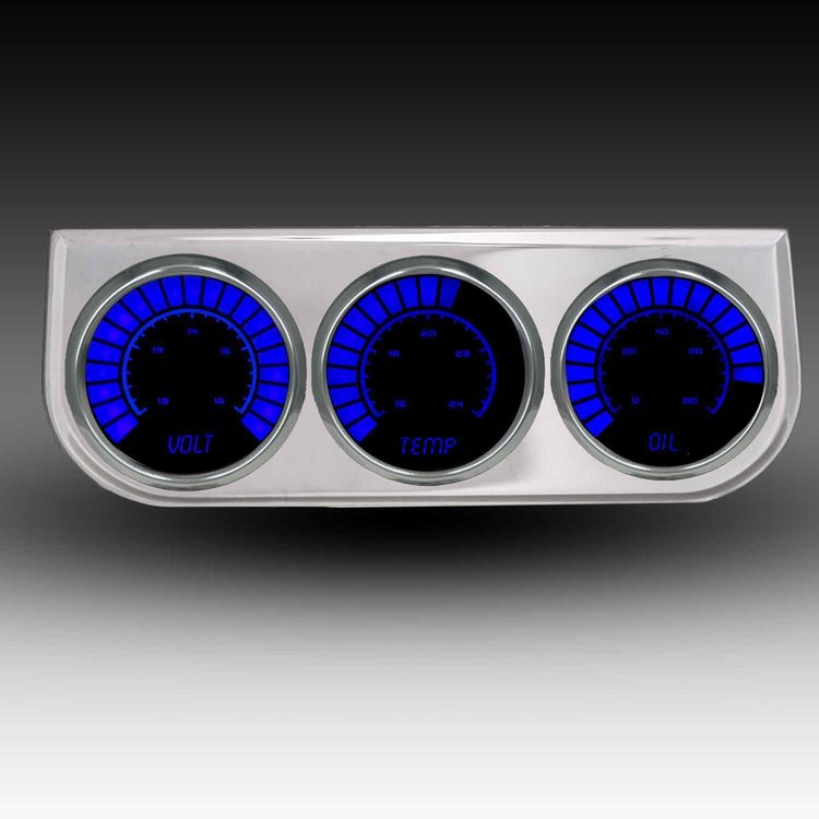 BS9333B 3-Gauge Bargraph Panel, Blue