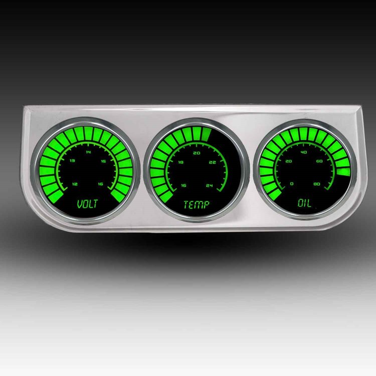 BS9333G 3-Gauge Bargraph Panel, Green