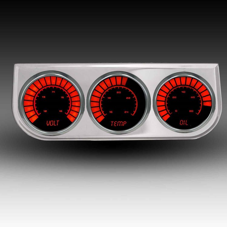 BS9333R 3-Gauge Bargraph Panel, Red