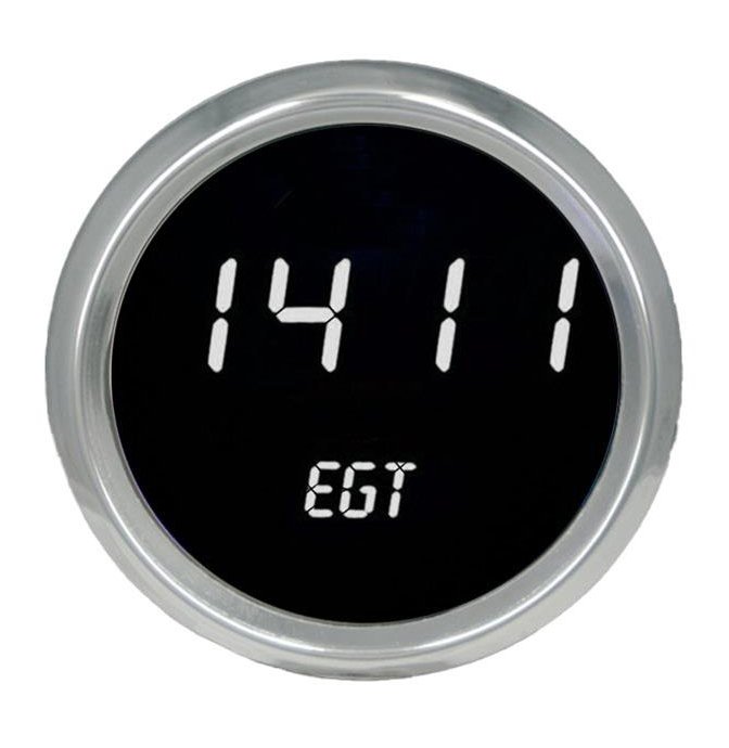Exhaust Gas Temperature Gauge [2 5/8 in., White, Chrome]