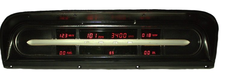 LED Digital Dash Kit For 1967-1972 Ford Truck [Red]