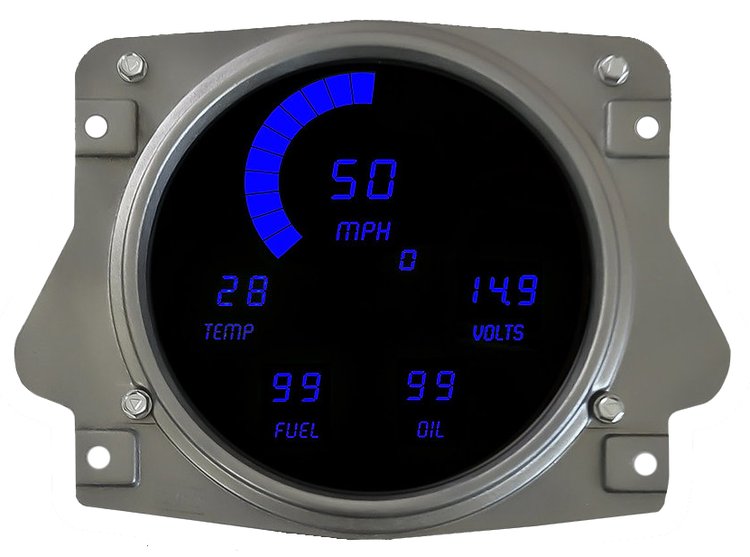 LED Direct Replacement Digital Bargraph Dash Kit for 1966-1977 Ford Bronco [Blue]