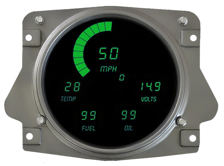 LED Direct Replacement Digital Bargraph Dash Kit for 1966-1977 Ford Bronco [Green]