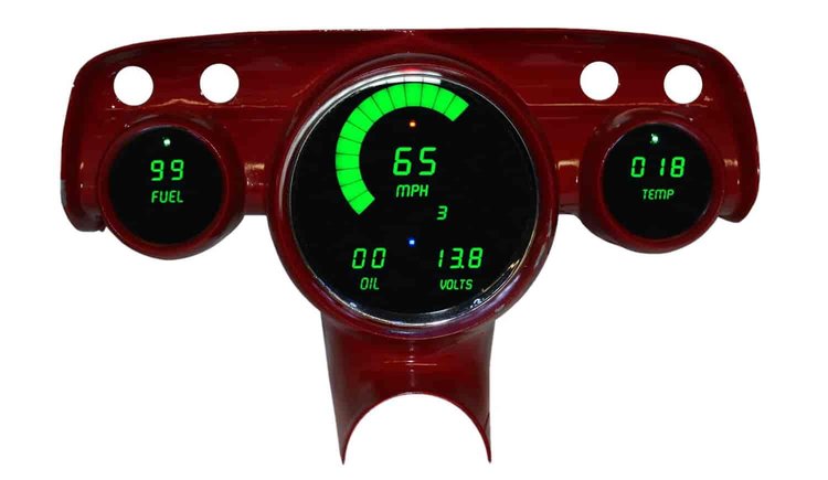 LED Digital Dash Panel Kit 1957 Chevy Bel Air - Green