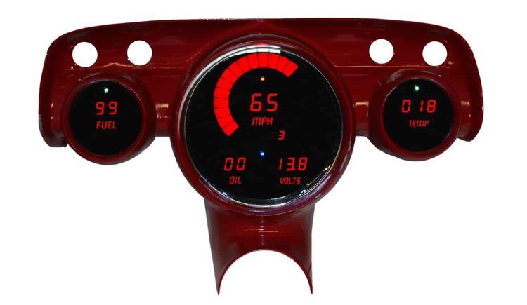 LED Digital Dash Panel Kit 1957 Chevy Bel Air - Red
