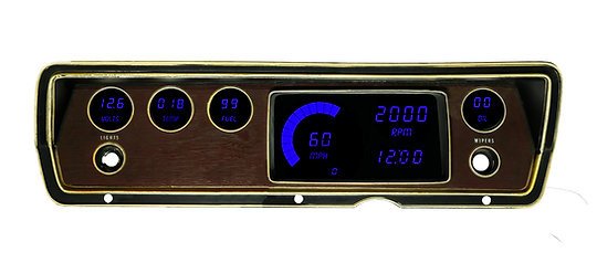 LED Digital Dash Kit For 1970-1976 Dodge Dart, Duster [Blue]