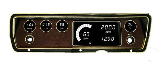 LED Digital Dash Kit For 1970-1976 Dodge Dart, Duster [White]