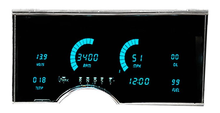 LED Digital Dash Kit for 1974-1976 Oldsmobile Delta 88 [Teal]