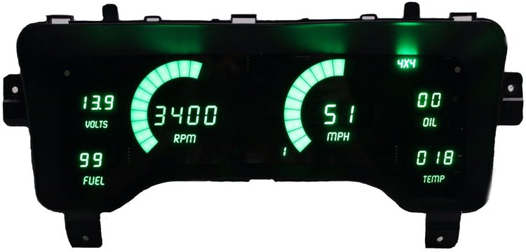 LED Digital Dash Kit 1997-2006 Jeep TJ - Green