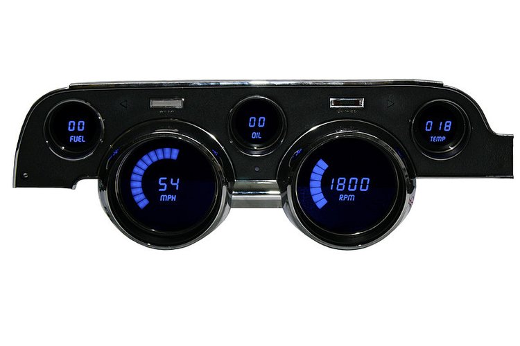 LED Digital Dash Kit For 1967-1968 Ford Mustang [Blue]