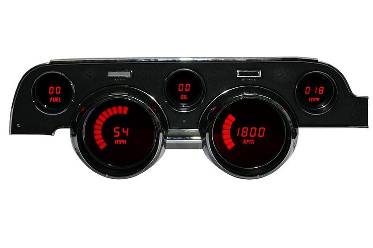 LED Digital Dash Kit For 1967-1968 Ford Mustang [Red]