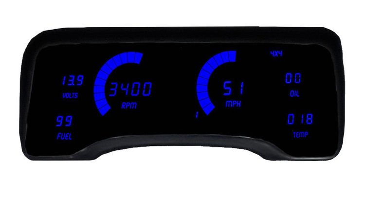 LED Direct Replacement Digital Bargraph Dash Kit for 1979-1986 Ford Mustang Fox Body [Blue]