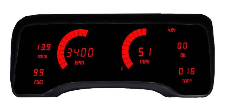 LED Direct Replacement Digital Bargraph Dash Kit for 1979-1986 Ford Mustang Fox Body [Red]