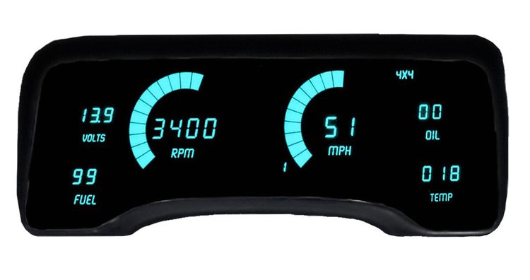 LED Direct Replacement Digital Bargraph Dash Kit for 1979-1986 Ford Mustang Fox Body [Teal]
