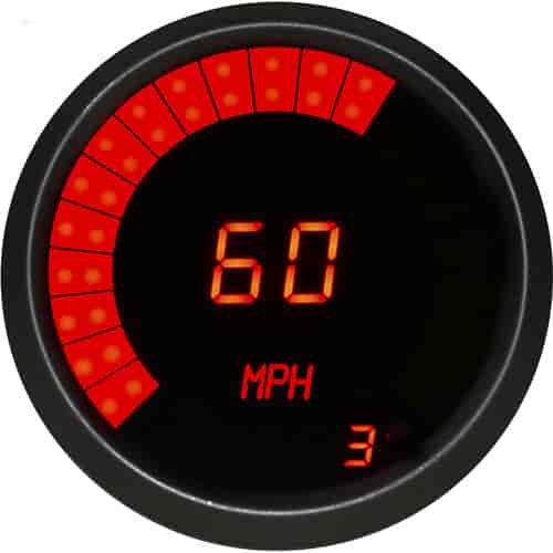3-3/8" LED Bar Graph Memory Speedometer / Tachometer Combo Gauge Torch Red