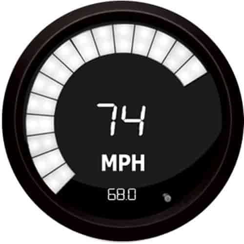 3-3/8" LED Bar Graph Memory Speedometer / Tachometer Combo Gauge Arctic White