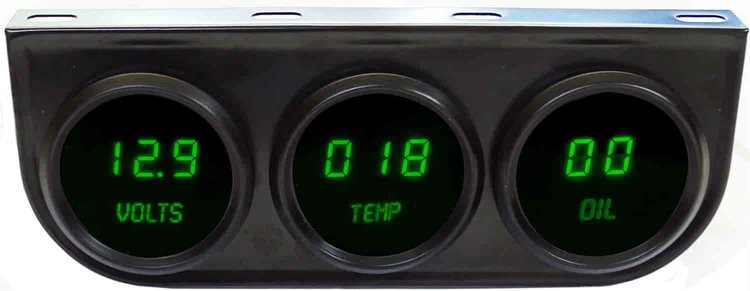 LED 3-Gauge Digital Panel [Green]