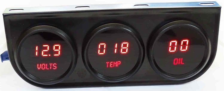 LED 3-Gauge Digital Panel [Red]