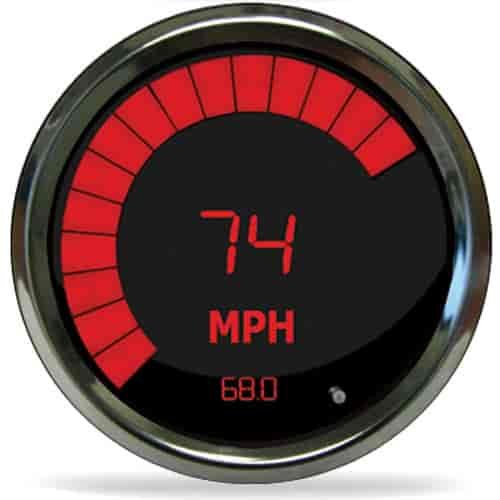 3-3/8" LED Bar Graph Memory Speedometer / Tachometer Combo Gauge Torch Red