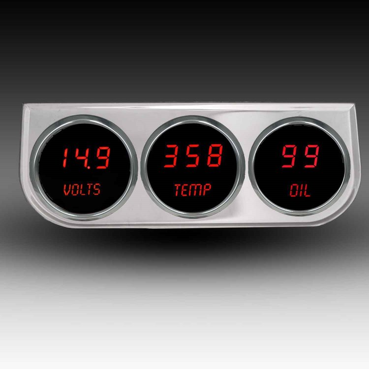 MS9333R 3-Gauge Digital Panel, Red